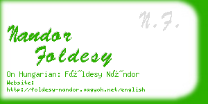 nandor foldesy business card